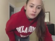 Super cute college girl striptease